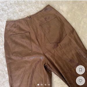 Brown Snakeskin Straight Leg Pants
